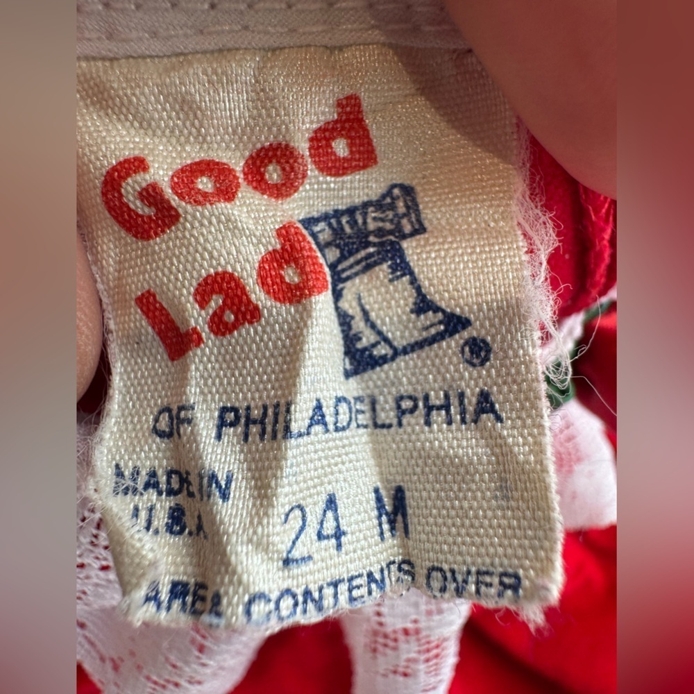 Vintage Good Lad Red Velvet Baby Dress – 24M - Picture 4 of 8
